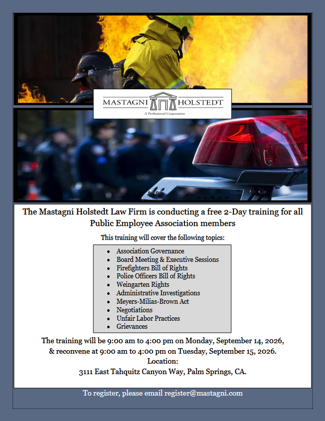 Public Employee Association Training Flyer
